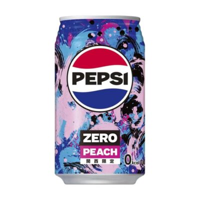 Pepsi Zero Peach Flavoured Cola (Kansai Limited Edition) 340ml Can – Sugar-Free, Zero Calorie