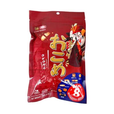 Kameda Okome Crispy Rice Crackers Edo Mix – 8 Varieties 85g - Japanese Senbei Snack Assortment