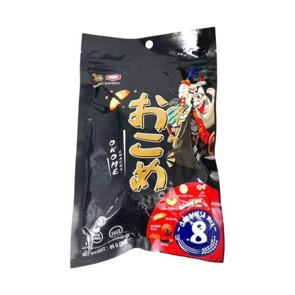 Kameda Seika Okome Japanese Rice Cracker Mix – 8 Varieties 85g - Crunchy Assorted Senbei & Arare Snacks