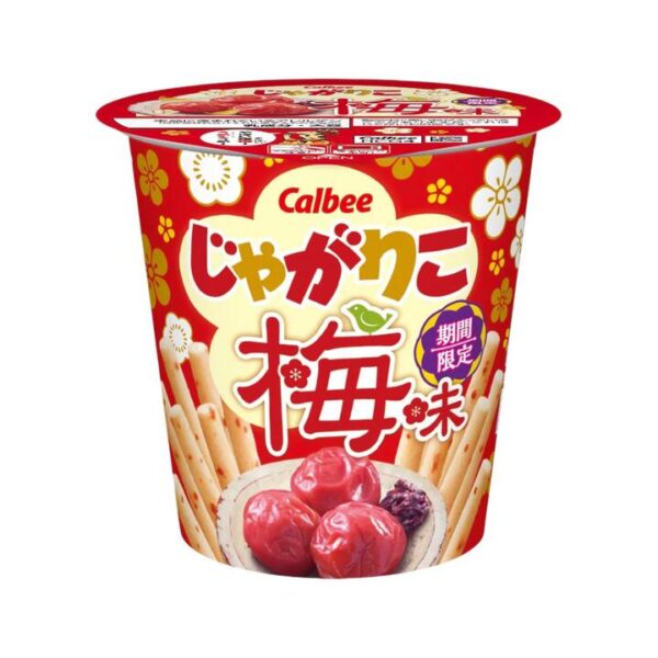 Calbee Jagarico Ume Plum Potato Sticks Cup 52g – Limited Edition Tangy Japanese Snack