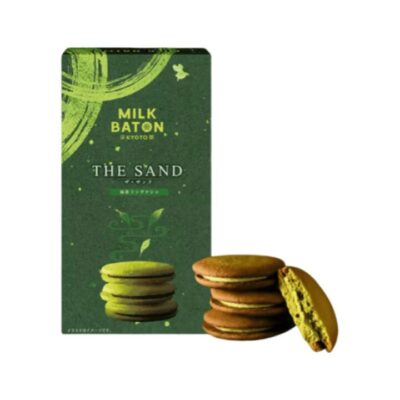 Milk Baton Kyoto Matcha Cream Sandwich Cookies Gift Box 184g – Japanese Green Tea Butter Biscuits