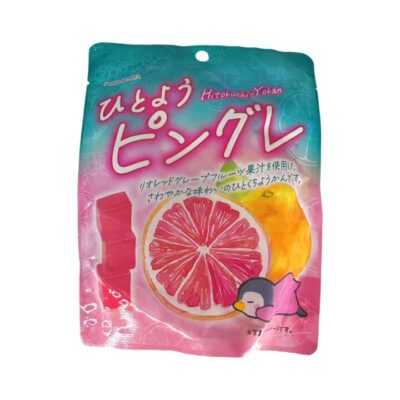 Sugimotoya Hitokuchi Yokan Pink Grapefruit Flavour – 80g Bite-Size Japanese Bean Jelly