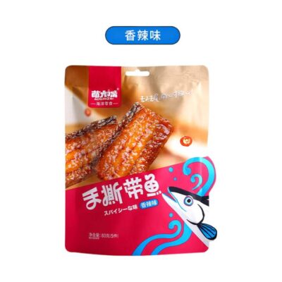 Mengdazui Hand-Torn Ribbonfish Snack – Spicy Flavor 80g - Hot & Savory Fish Jerky