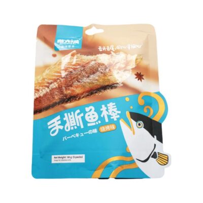 Meng Dazui Shredded Fish Sticks – Barbecue Flavor 80g - BBQ Seasoned Dried Fish Snack