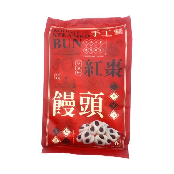 Fuluo Red Date Steamed Buns (Chinese Mantou) – 4 Pieces, 320g