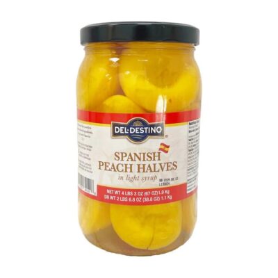 Del Destino Spanish Peach Halves in Light Syrup – 1.9 kg Glass Jar