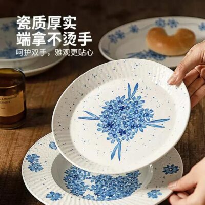 Modern Housewife Blue Plumbago 8.3" Ceramic Soup Plate