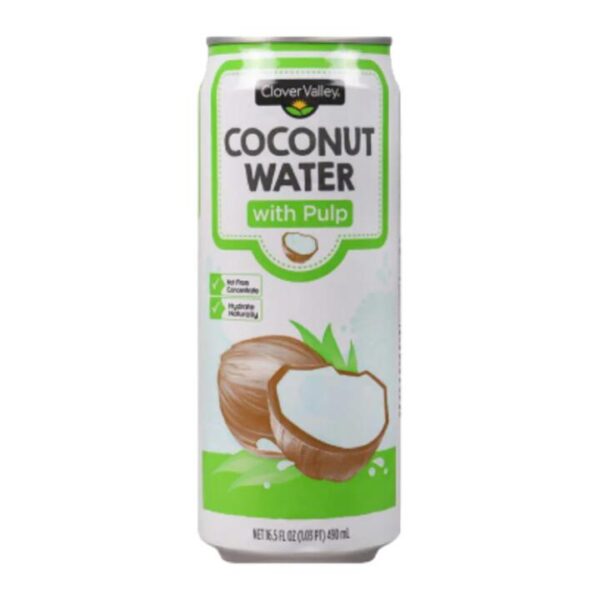 Clover Valley Coconut Water with Pulp 490ml (16.5 fl oz) – Natural Electrolyte Hydration Drink