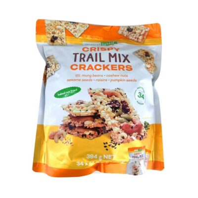 Tropical Fields Crispy Trail Mix Crackers – Baked Nut & Seed Snack, 34 Individual Packs, 394g