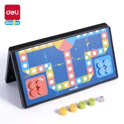Deli Magnetic Ludo (Aeroplane Chess) Board Game, Medium Size – Foldable Travel Set