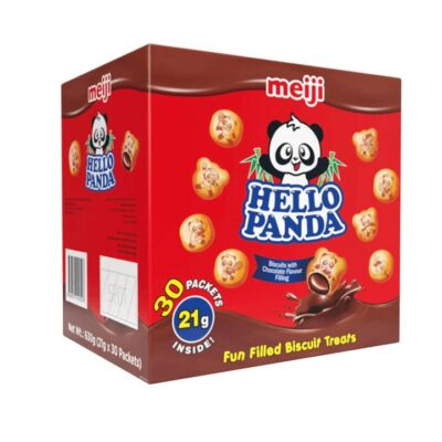 Meiji Hello Panda Biscuits with Chocolate Flavour Filling – 30 Snack Packs, 630 g