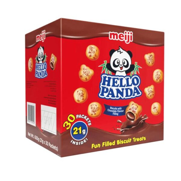 Meiji Hello Panda Biscuits with Chocolate Flavour Filling – 30 Snack Packs, 630 g