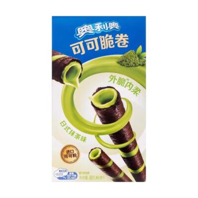 Oreo Cocoa Wafer Rolls Japanese Matcha Flavor 50g – Matcha Green Tea Filled Wafer Sticks