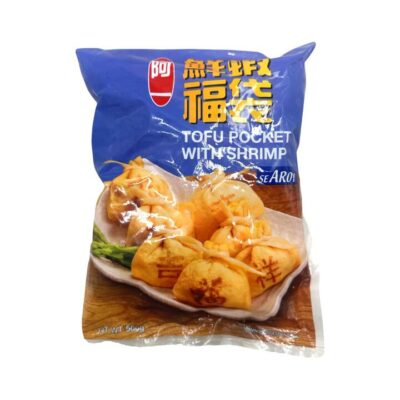 Ayi Frozen Shrimp Tofu Pockets 500g – Shrimp Stuffed Inari Lucky Bags