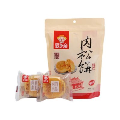 Aixiangqin Pork Floss Pastry Cakes 260g – 8 Individually Wrapped Meat Floss Snack Cakes
