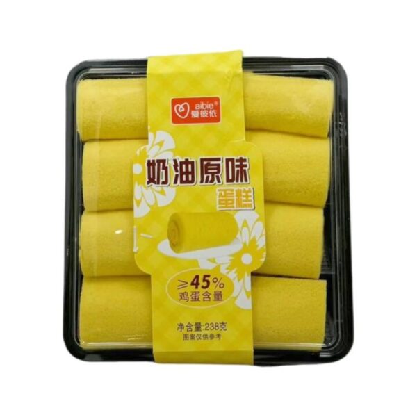 Aibie Butter Sponge Roll Cakes – Original Flavor, 45% Egg Content, 238g