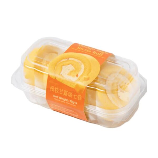 Chewy Mango Pomelo Sago Swiss Rolls – 4 Pieces (Approx. 280g) - Hong Kong–Style Dessert Cake