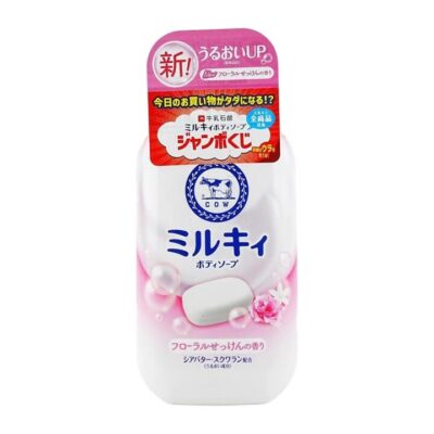 Cow Brand Milky Body Soap Pink Floral Scent with Milk Essence & Shea Butter – 500ml