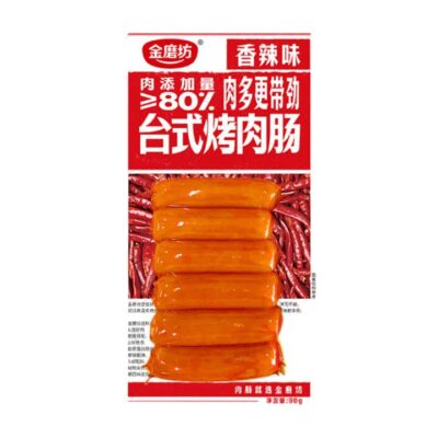 Jinmofang Taiwanese-Style Grilled Sausage – Spicy Flavor 90g - Ready-to-Eat Meat Snack