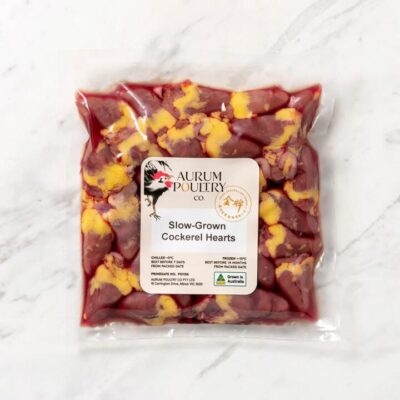 Aurum Poultry Slow-Grown Cockerel Hearts (Chicken Hearts) – 250g