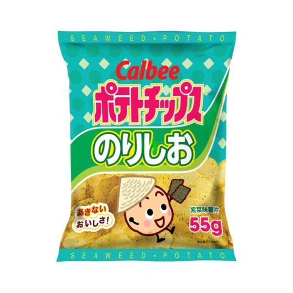 Calbee Seaweed & Salt Potato Chips 55g – Nori Shio Flavor