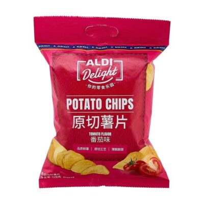 Aldi Delight Original Cut Potato Chips – Tomato Flavor 128g – Limited Import