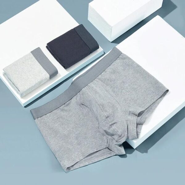 NetEase Yanxuan Men's Breathable Cotton Boxer Briefs - Heather Grey, XL