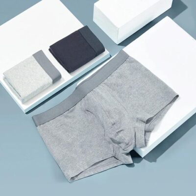 NetEase Yanxuan Men's Breathable Cotton Boxer Briefs - Heather Grey, Size M