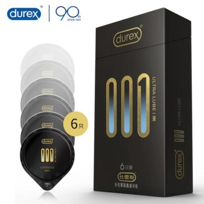 Durex 001 Ultra Lube Condoms – 6 Pieces - Extra Lubricated Ultra-Thin Polyurethane Condoms