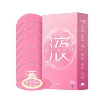 SIKI BIOL Liquid Series Water-Thin Condoms – 8 pcs - Ultra-Thin Lubricated Latex