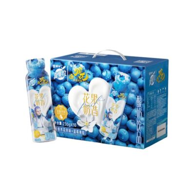 Mengniu Zhen Guo Li Elderflower & Blueberry Yogurt Smoothie Drink – 230g x 10