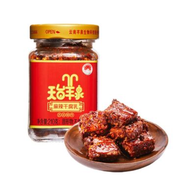 Tiantai Yangquan Spicy Fermented Tofu (Dry-Style) 210g - Chili Furu Fermented Bean Curd