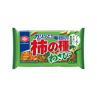 Kameda Kakinotane Wasabi Rice Crackers & Peanuts – 6 Packs, 164 g – Japanese Wasabi Snack Mix