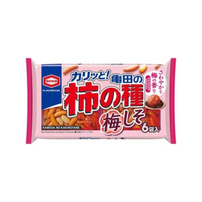 Kameda Kaki no Tane Ume Shiso Rice Crackers & Peanuts – 6 Packs (164 g)