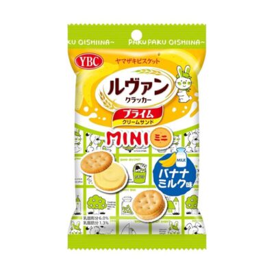 YBC Levain Prime Sandwich Mini - Banana Milk 40g - Japanese Banana Milk Cream Sandwich Cookies