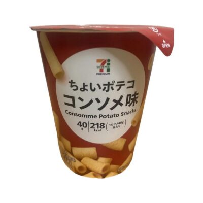 Seven Premium Consommé Potato Snacks 40g - Crispy Hollow Potato Tubes, Japanese Cup Snack