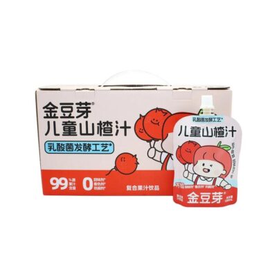 Jindouya Kids Hawthorn Juice – 100ml x 13 Pouches - Lactic-Fermented Fruit Drink
