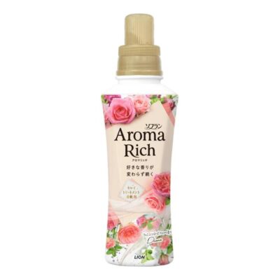 Lion Soflan Aroma Rich Fabric Softener – Elegant Rose (Light Pink Bottle) 480ml