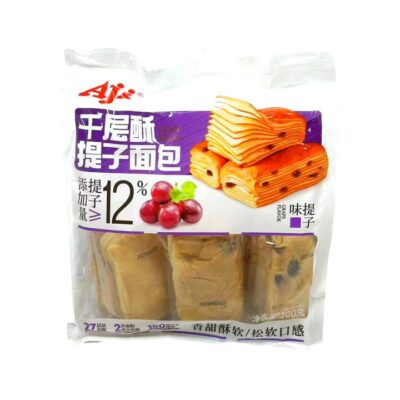 Aji Layered Raisin Pastry Bread 300g - Mille-Feuille Style, Soft & Flaky