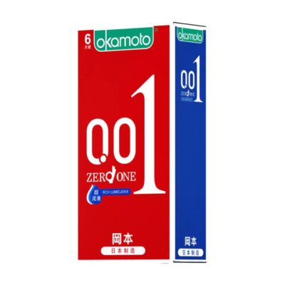 Okamoto Zero One 0.01 Ultra Thin Condoms - Rich Lubrication, 6 Pieces