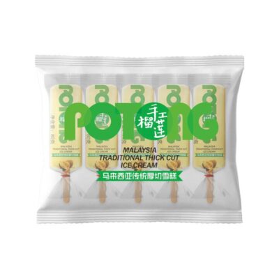 Meiqi Potong Durian Thick-Cut Ice Cream Bars, 5 Pack (400 g) - Malaysian Traditional Style