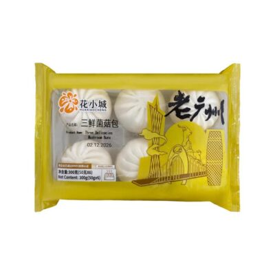 Hua Xiaocheng Three Delicacies Mushroom Buns 300g (6 Pieces, Frozen) - Steamed Baozi
