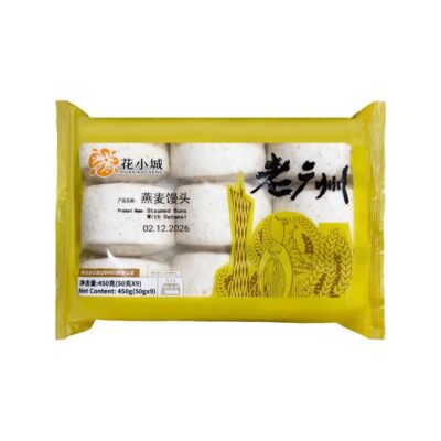Huaxiaocheng Frozen Oat Steamed Buns – 9 Pieces, 450g - Chinese Mantou