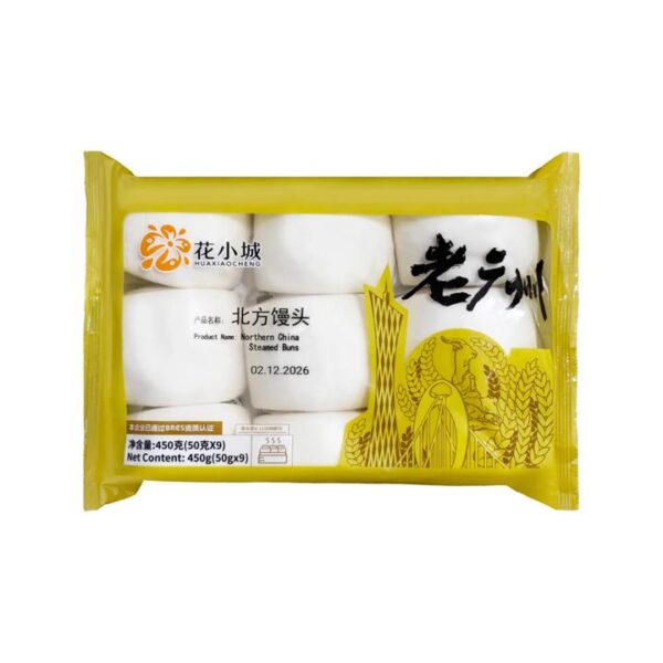 Huaxiaocheng Northern China Steamed Buns (Frozen) – 9 Pieces, 450g - Mantou