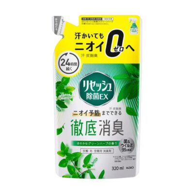 Kao Resesh EX Antibacterial Deodorizing Spray Refill – Green Herb 320 ml
