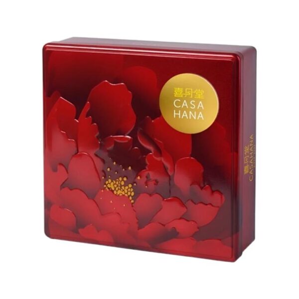 CASA HANA Autumn Radiance 4E Series Assorted Mooncakes Gift Box – Musang King Durian, Taro Black Sesame, Five-Nut & Coconut Jade (4 Pieces, 680g)