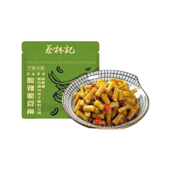 Cai Lin Ji Spicy & Sour Crispy Pickled Long Beans 30g - Chinese Pickled Yardlong Bean Topping