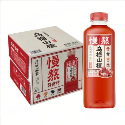 Genki Forest Slow-Brewed Smoked Plum & Hawthorn Drink 500ml x 15 - Suanmeitang Style Herbal Beverage