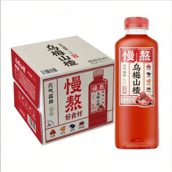 Genki Forest Slow-Brewed Smoked Plum & Hawthorn Drink 500ml x 15 - Suanmeitang Style Herbal Beverage
