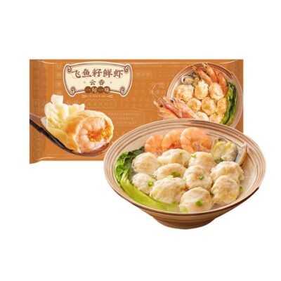 Yi Xun Yi Wei Frozen Shrimp Wontons with Flying Fish Roe 157.5g - Tobiko Shrimp Wontons